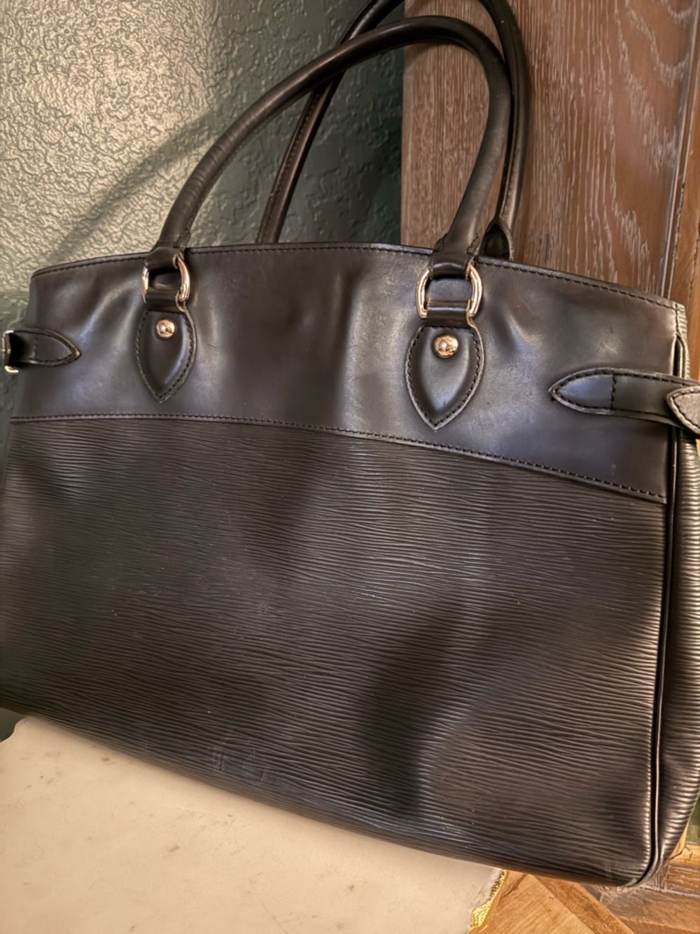 Louis Vuitton Epi Passy GM Vintage Black Leather Tote Bag